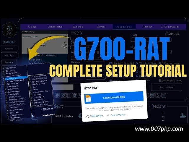 黑科技G700 RAT完整安装教程 - 安装包免费下载-007PHP源碼網