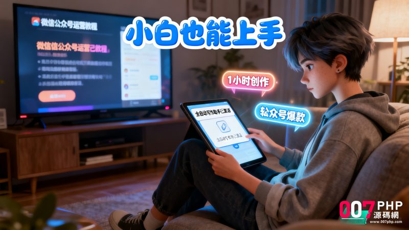 2025年微信公众号蓝海最新爆款赛道，全自动写作，每天1小时，小白轻松月入2w-007PHP源碼網